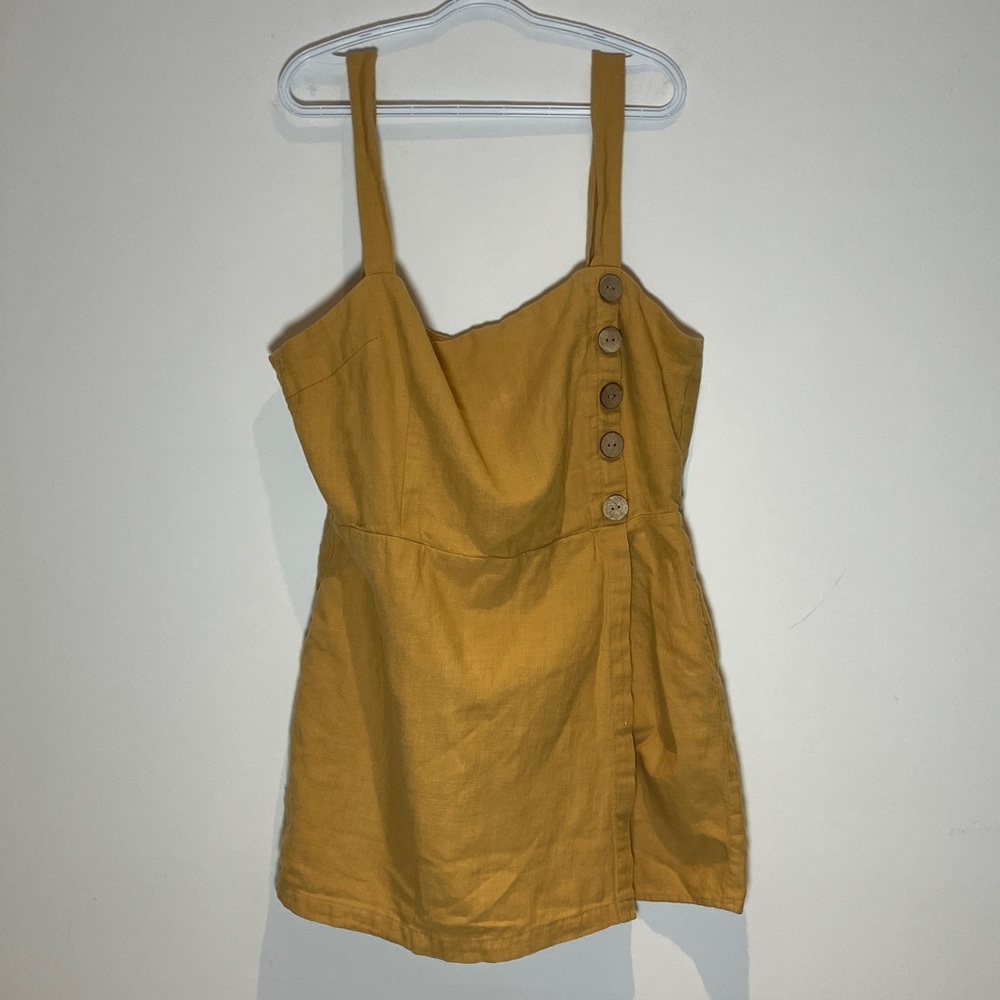 Forever 21 Mustard Yellow Button-Detail Skort